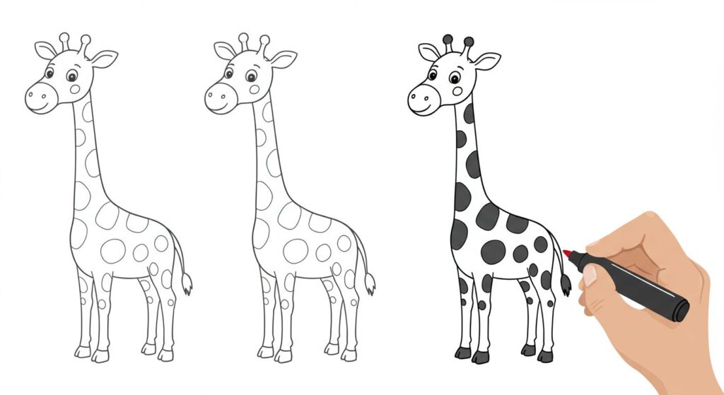 giraffe drawing, easy giraffe drawing,
giraffe drawing for kids, giraffe drawing step by step, giraffe drawing tutorial,
simple giraffe drawing, cute giraffe drawing, cartoon giraffe drawing,
realistic giraffe drawing, giraffe face drawing, giraffe head drawing,
giraffe drawing with pencil, giraffe sketch, giraffe drawing outline,
3D giraffe drawing, giraffe drawing for beginners,
giraffe drawing with color, how to draw a giraffe,
giraffe drawing black and white, giraffe drawing side view, giraffe drawing front view, giraffe doodle, giraffe drawing with shading,
baby giraffe drawing, funny giraffe drawing, kawaii giraffe drawing,
little giraffe drawing, chibi giraffe drawing, giraffe family drawing, aesthetic giraffe drawing, giraffe painting,
giraffe illustration, giraffe drawing using shapes, giraffe drawing with scenery,
giraffe in jungle drawing, giraffe standing drawing, giraffe sitting drawing,
giraffe eating leaves drawing, giraffe silhouette drawing,
artistic giraffe drawing, giraffe tattoo drawing, giraffe logo drawing
