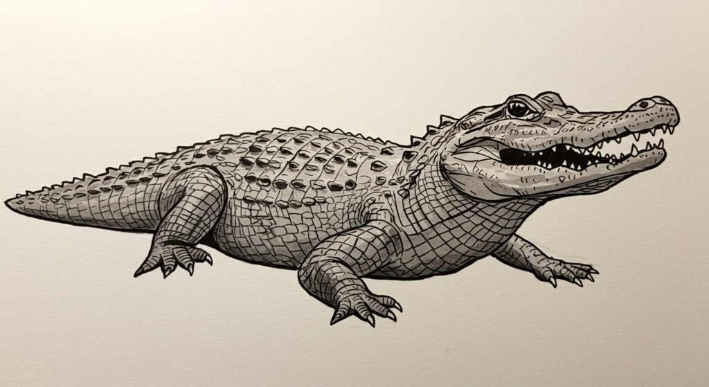 alligator drawing, how to draw an alligator, easy alligator sketch, simple alligator drawing, cartoon alligator drawing, realistic alligator sketch,
step by step alligator drawing, baby alligator drawing, crocodile vs alligator drawing, alligator face sketch, alligator head drawing, alligator body outline,
cute alligator sketch, alligator eye drawing, alligator mouth open sketch, alligator teeth drawing, alligator tail sketch, alligator claws drawing,
alligator scales illustration, alligator doodle, swamp alligator drawing, alligator swimming sketch, alligator standing drawing, 3D alligator drawing,
alligator silhouette, alligator and water scene, scary alligator drawing, Florida alligator sketch, alligator chibi drawing, alligator cartoon cute,
wild alligator illustration, jungle alligator sketch, alligator attack drawing, alligator hunting scene, alligator and fish drawing, alligator pencil sketch,
alligator coloring page, kawaii alligator drawing, baby reptile sketch, dinosaur-like alligator drawing, alligator full body sketch
